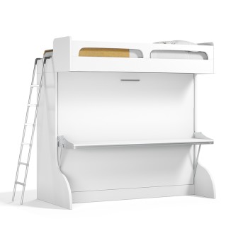 Castello Twin Over Full Wall Bunk Bed with Desk